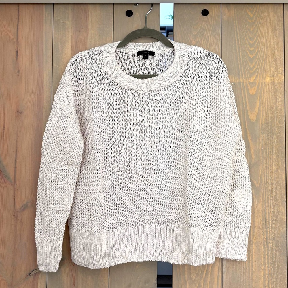 J. Crew 100% Linen Beach Sweater, white size S